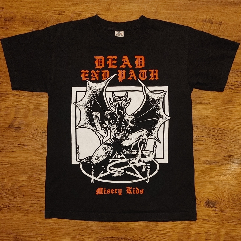 Dead End Path 🔥 RARE 🤘 2014 Misery Kids Hardcore Metal Band Shirt Satan Death